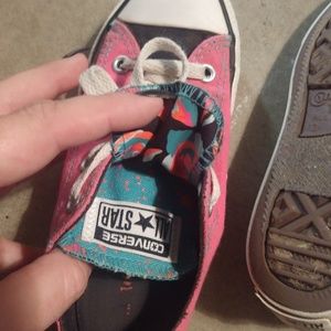 Converse all stars double tongue low tops